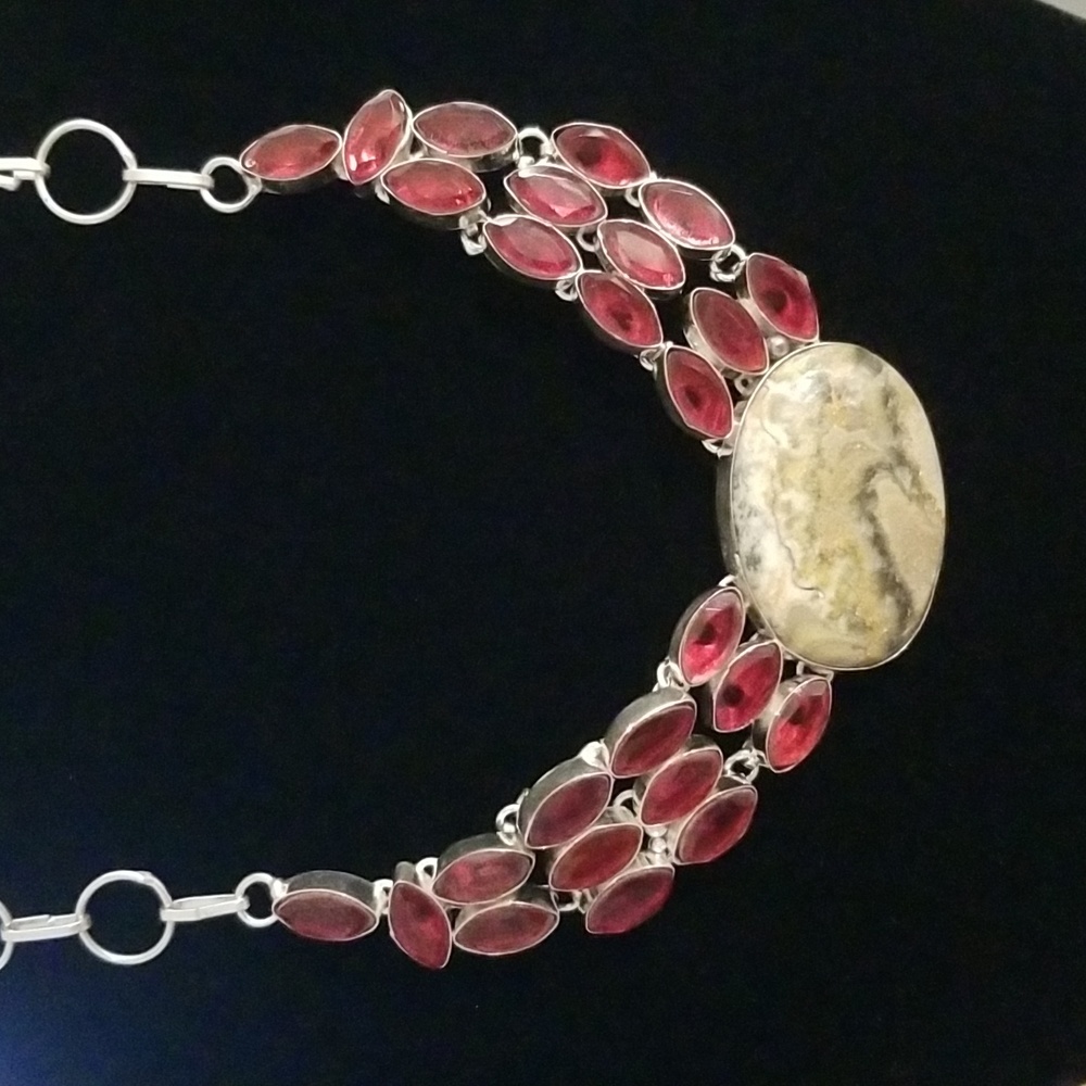 Ocean Jasper Statement Necklace 18"